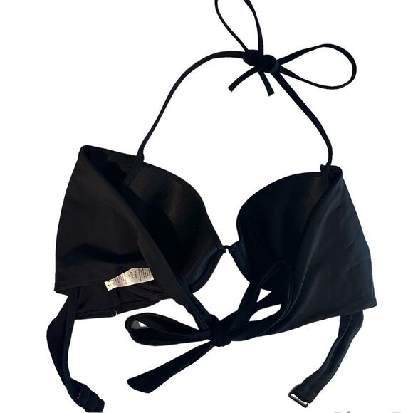Sundazed Womens 36 C Halter Bikini Swim Suit Top Black Padded - Picture 3 of 6